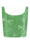 TOP CROPPED SHINY CORAL GARDEN