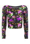 TOP CROPPED MANGA LONGA DEDINHO  NEON VIBES