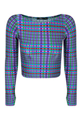 TOP CROPPED MANGA LONGA DEDINHO PIXEL