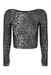 TOP CROPPED MANGA LONGA DEDINHO GREY WILD