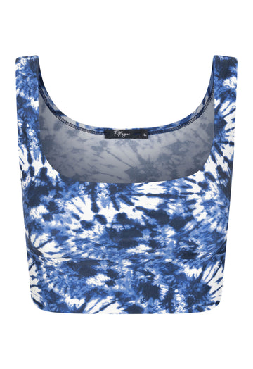TOP CROPPED SHINY TIE DYE BRISA AZUL