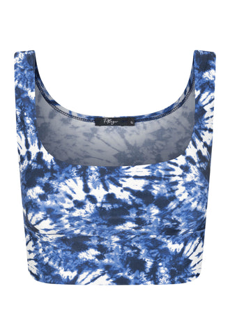 TOP CROPPED SHINY TIE DYE BRISA AZUL