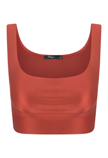 TOP CROPPED SHINY BRONZE GLOW
