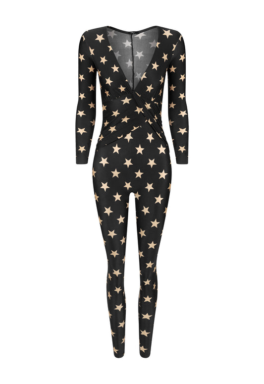 MACACÃO SHINY PHOENIX BLACK STARS OFF WHITE