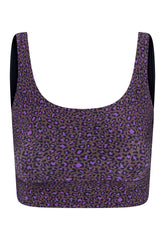 TOP CROPPED ONÇA TROPICAL CASTANHO VIOLETA