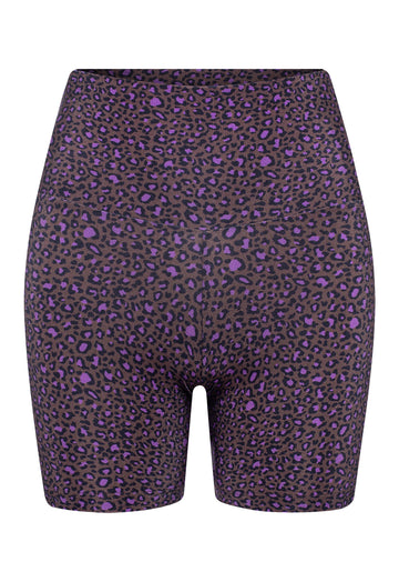 SHORTS CURTO ONÇA TROPICAL CASTANHO VIOLETA
