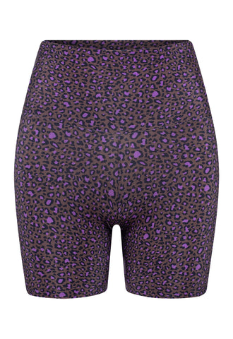 SHORTS CURTO ONÇA TROPICAL CASTANHO VIOLETA