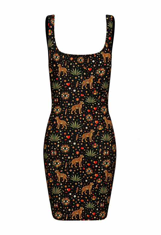 VESTIDO CURTO SHINY SELVA MÍSTICA