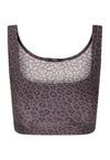 TOP CROPPED SHINY LEOPARD COFFEE