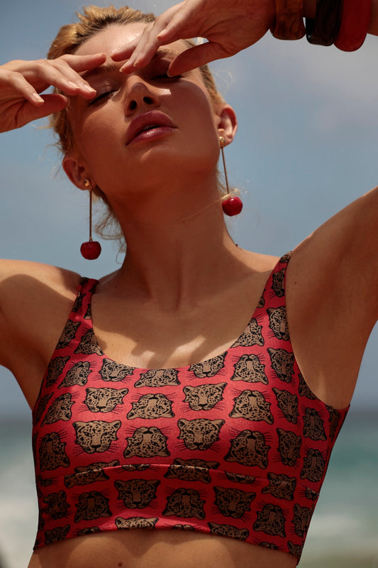 TOP CROPPED SHINY PODER DA SELVA TANGERINE