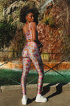 LEGGING SHINY BLUSH GARDEN