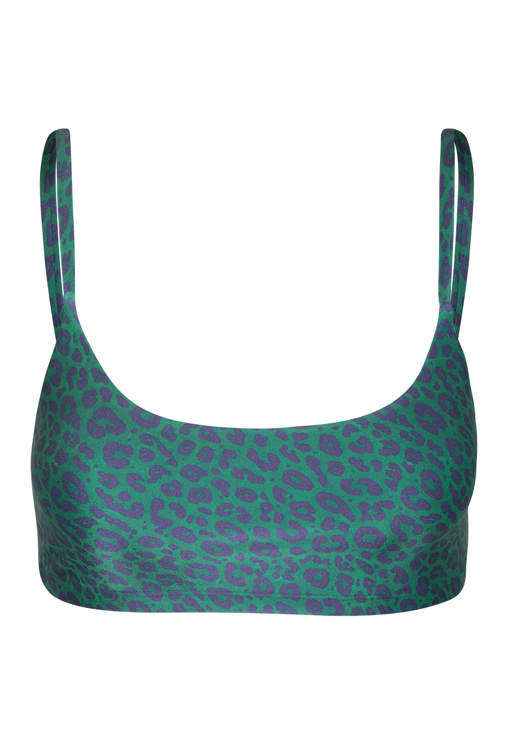 TOP BASIC SHINY LEOPARD BLUE