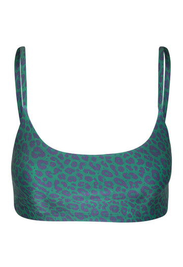 TOP BASIC SHINY LEOPARD BLUE