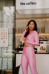 LEGGING SHINY PINK SPLASH