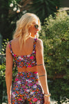TOP ALÇA LARGA SHINY  MIDNIGHT GARDEN