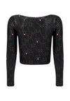 Top Cropped  manga Longa Dedinho Black Luna