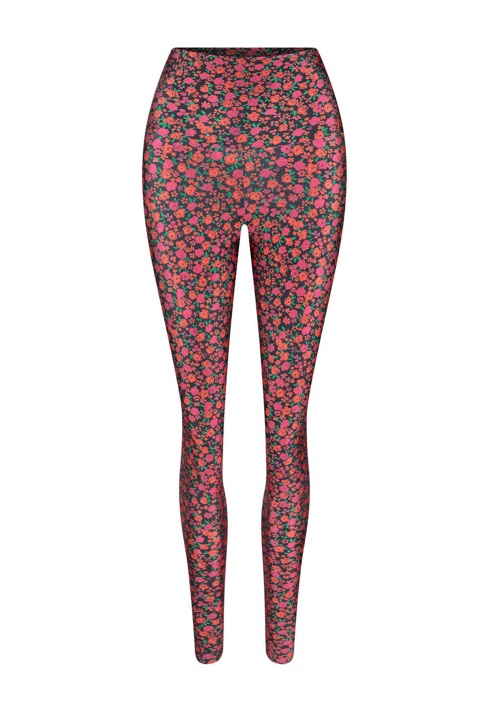 LEGGING SHINY FLOWERS BLACK
