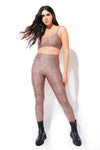 Legging Lycra Cheetah Bege