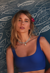 Top Alça Larga Lycra Deep Blue