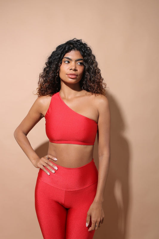 Top Lycra 1 Ombro Só Beijo